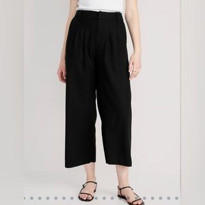 NWT! High-Waisted Linen-Blend Cropped Wide-Leg Pants for Women by Old Navy (3X)